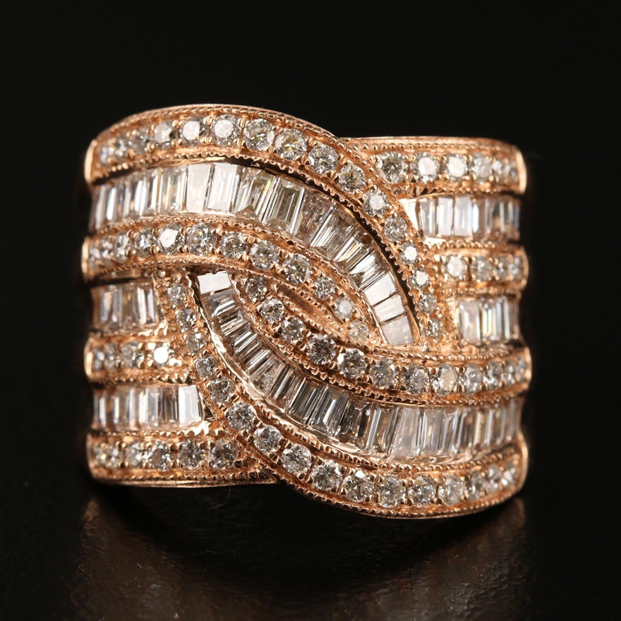 EFFY 14K ROSE GOLD DIAMOND RING