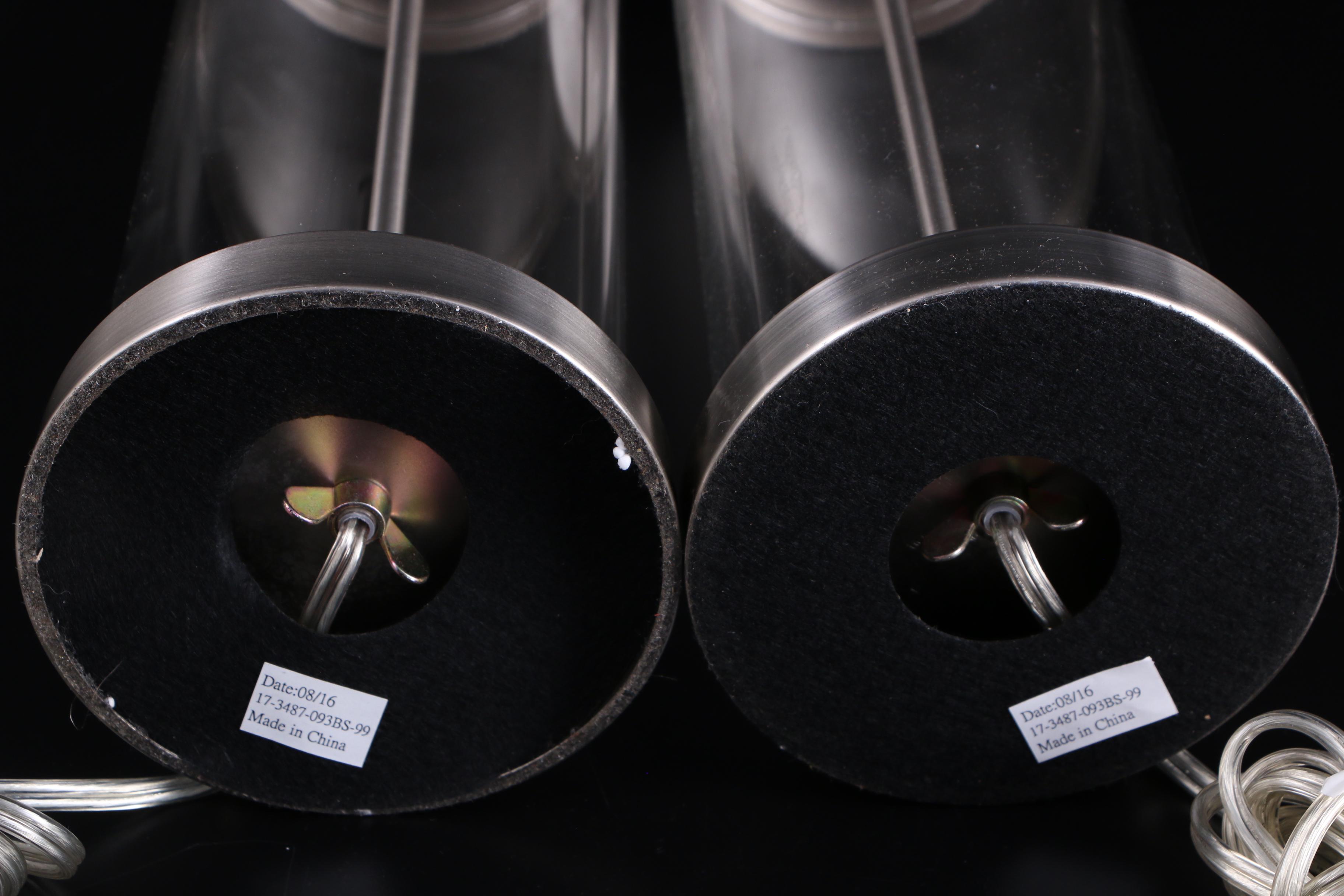 Modernist Style Fillable Clear Glass Cylinder Table Lamps