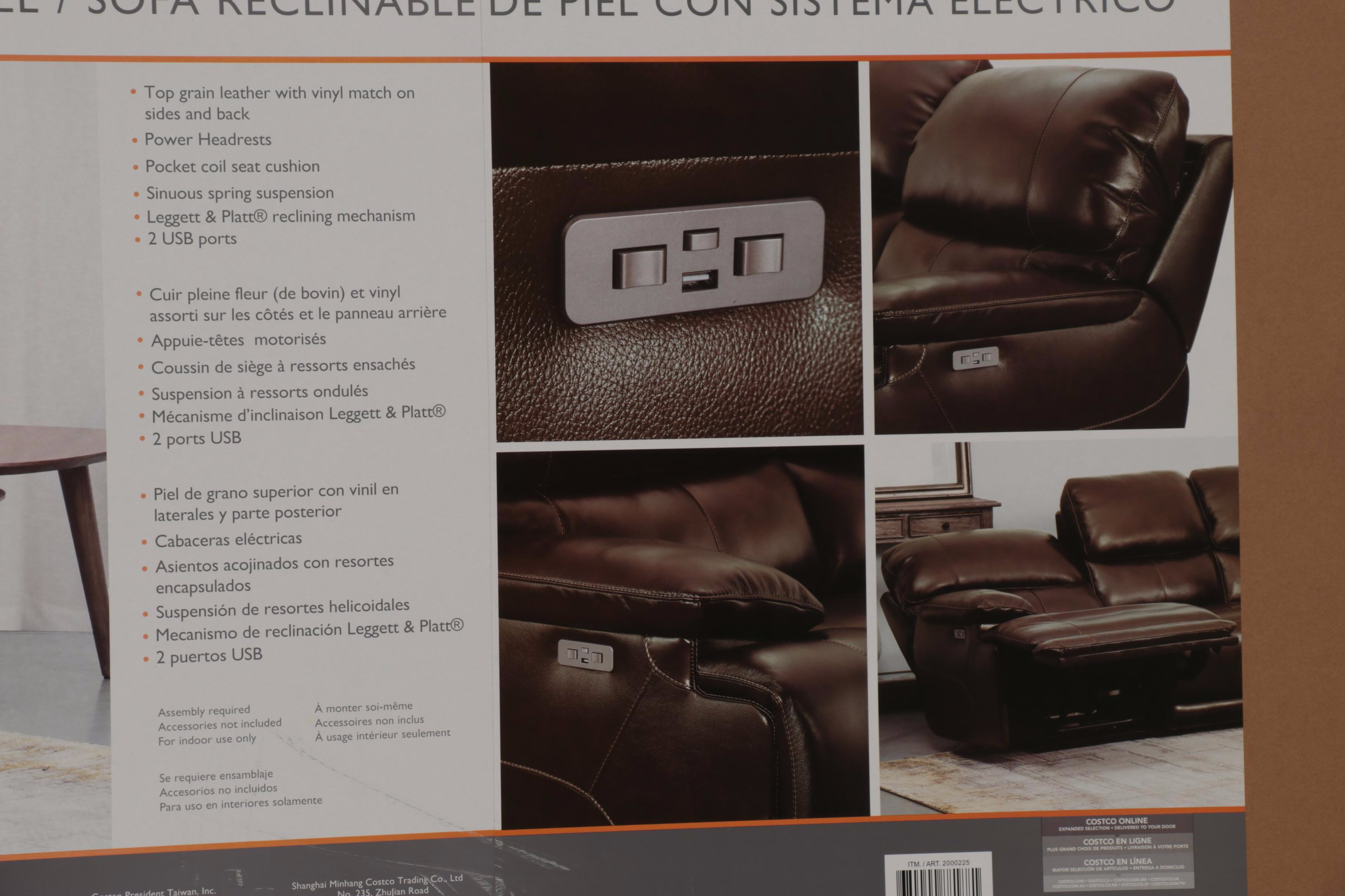 Simon Lee Furniture Aleena Leather Power Reclining Sofa with Power Headrest