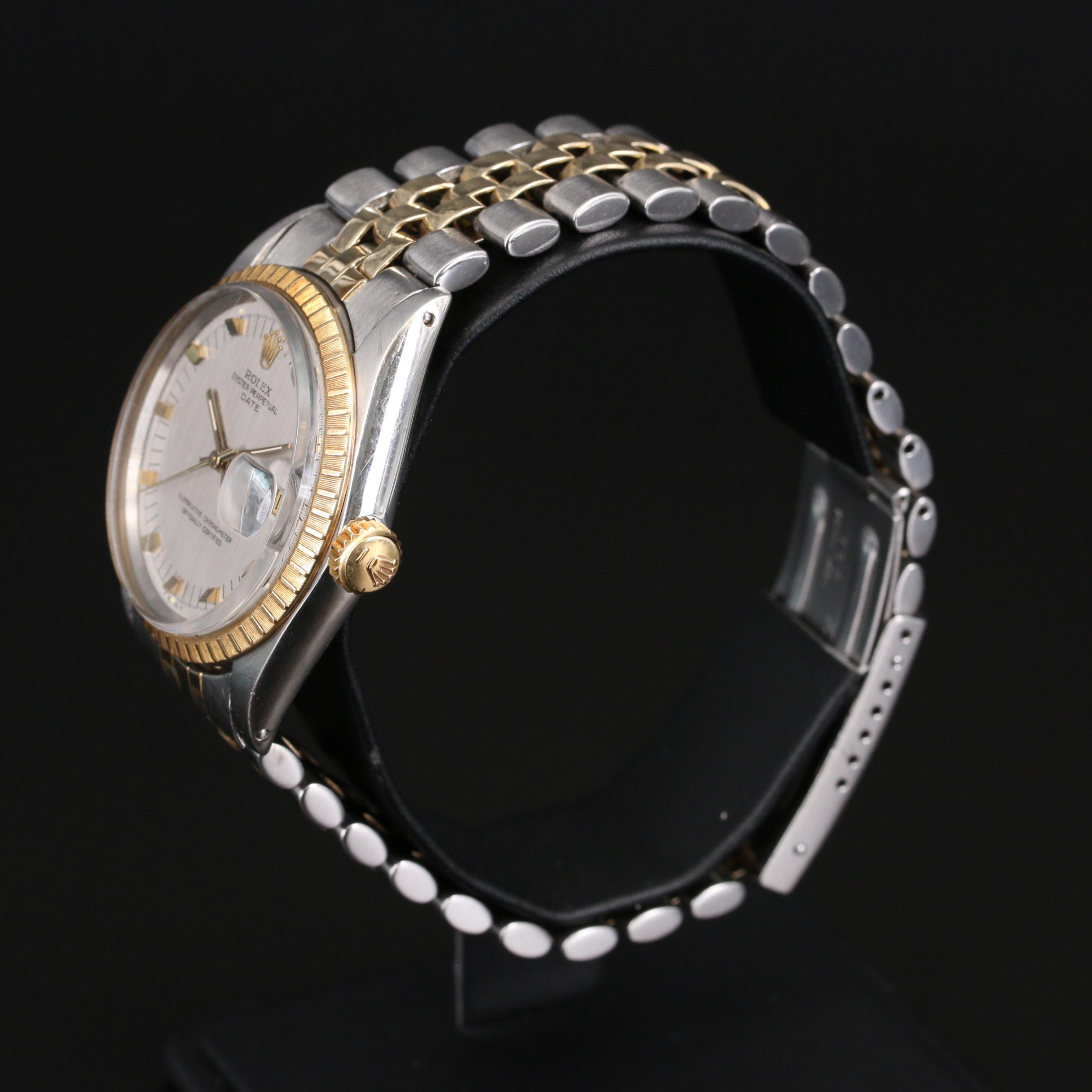 1969 Rolex Date 1505 14K Gold and Stainless Steel Automatic Watch