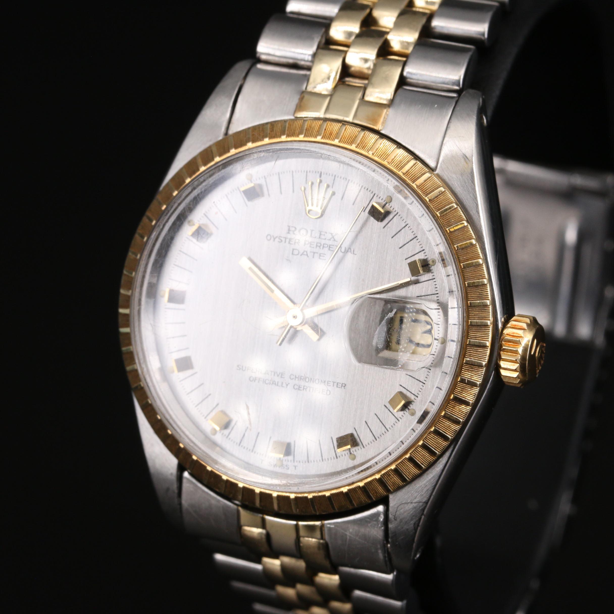 1969 Rolex Date 1505 14K Gold and Stainless Steel Automatic Watch