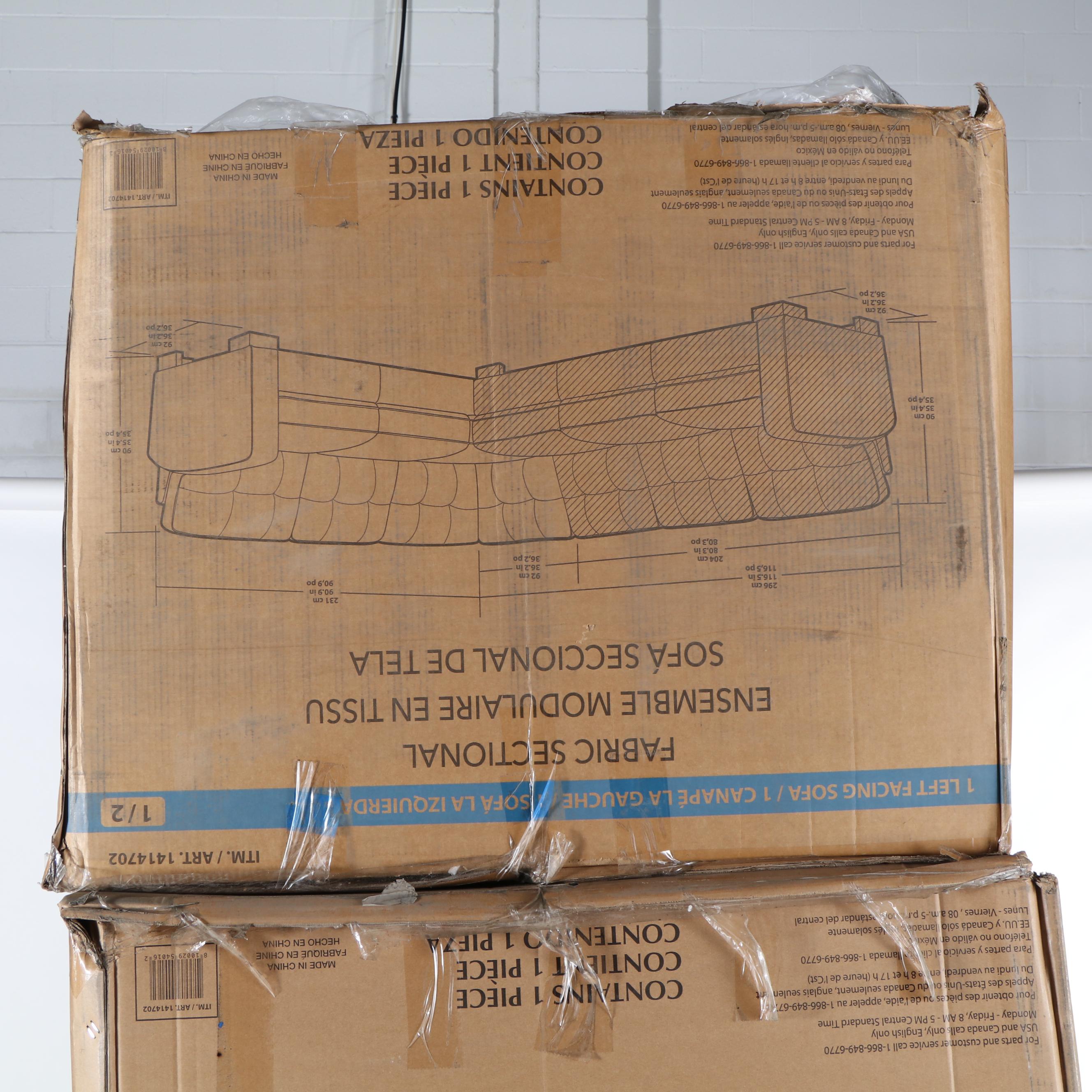 Zoy Home Furnishing "Annadale" Two-Piece Fabric Sectional