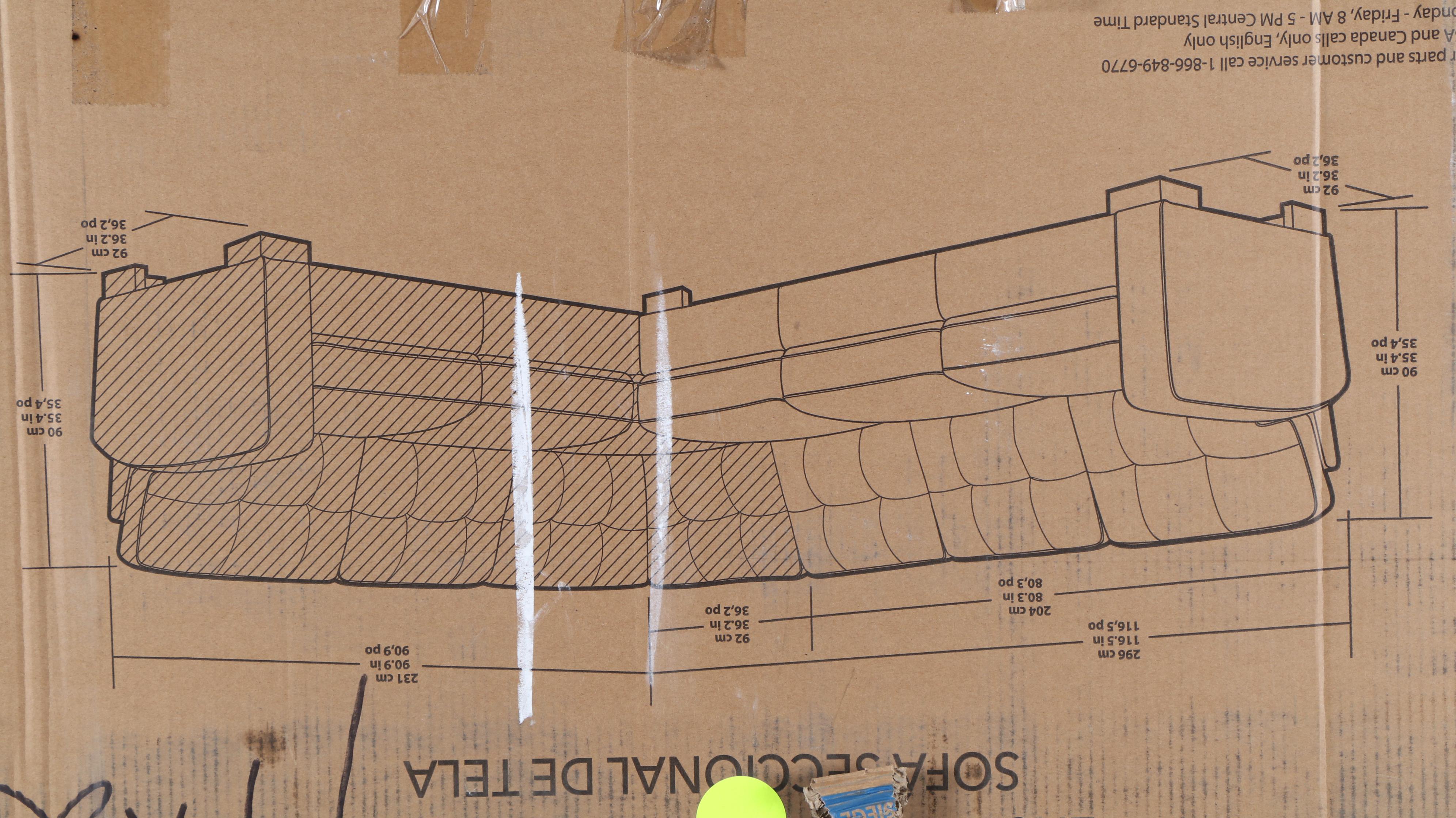 Zoy Home Furnishing "Annadale" Two-Piece Fabric Sectional