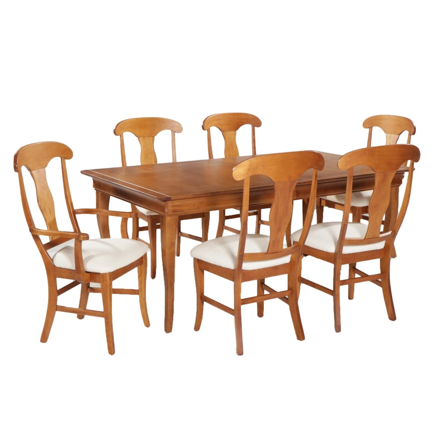 French Provincial Style Maple Seven-Piece Dining Set