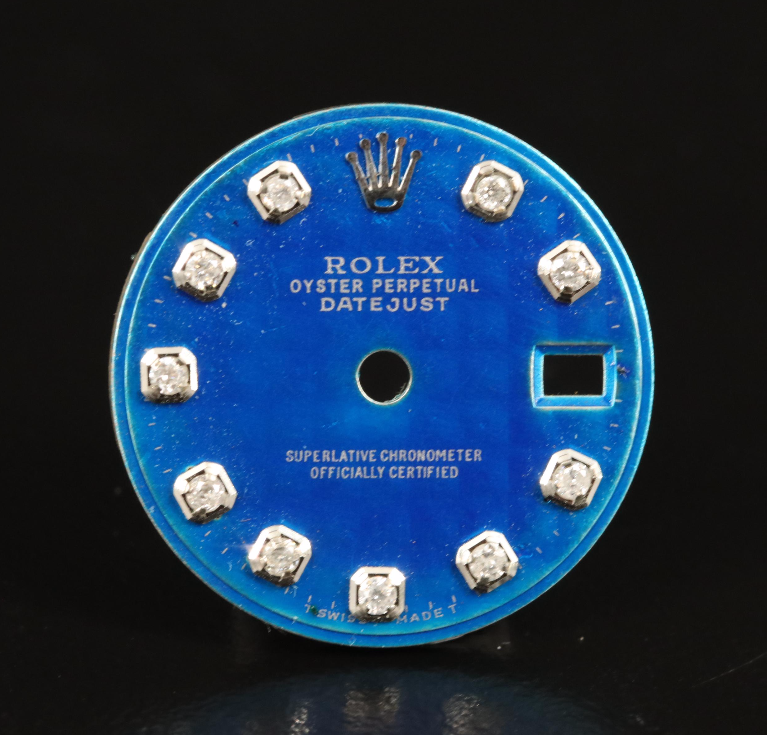 Blue Rolex Datejust Aftermarket Diamond Dial