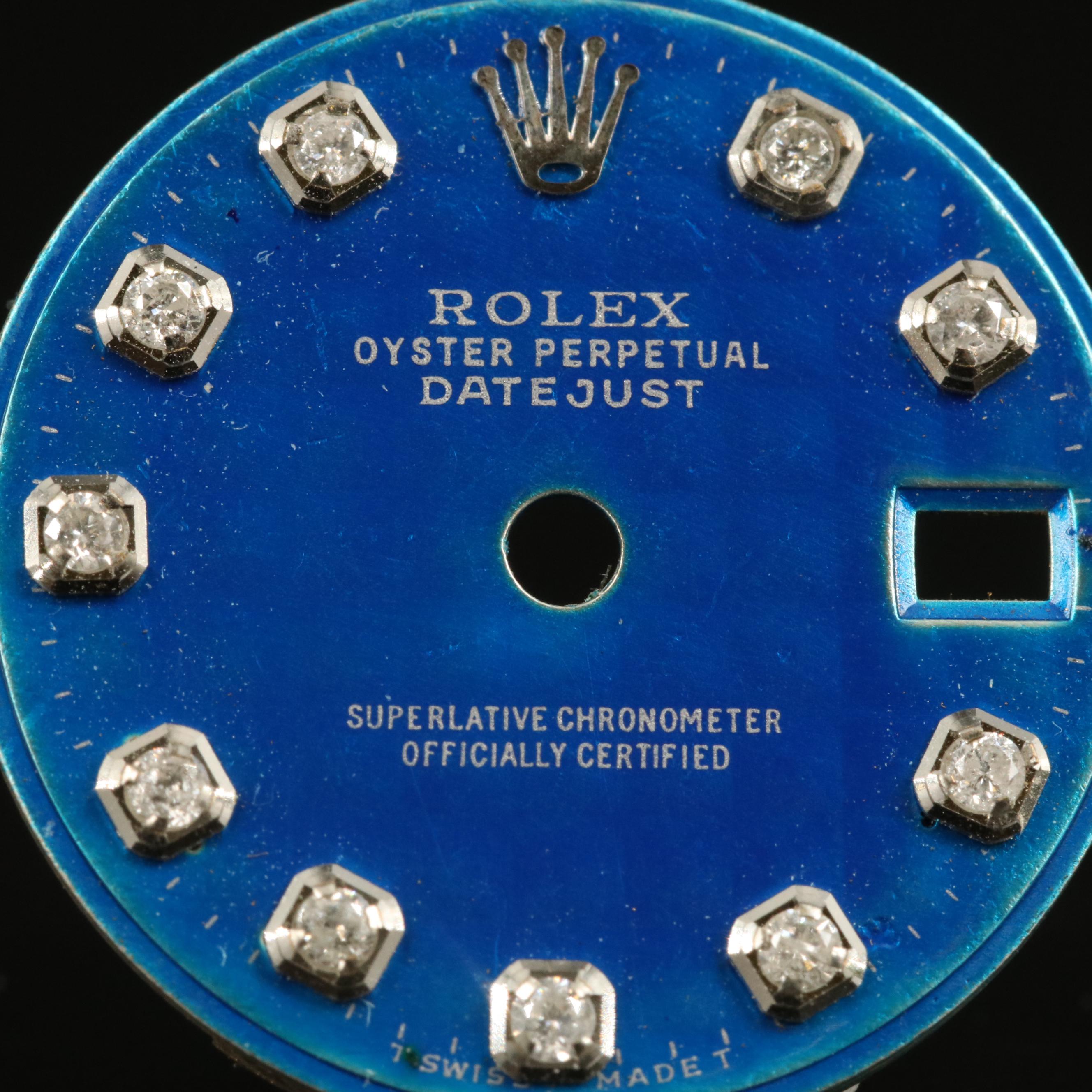 Blue Rolex Datejust Aftermarket Diamond Dial