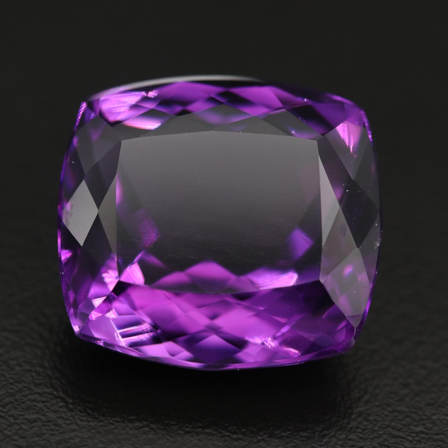 Loose 40.58 CT Cushion Faceted Amethyst