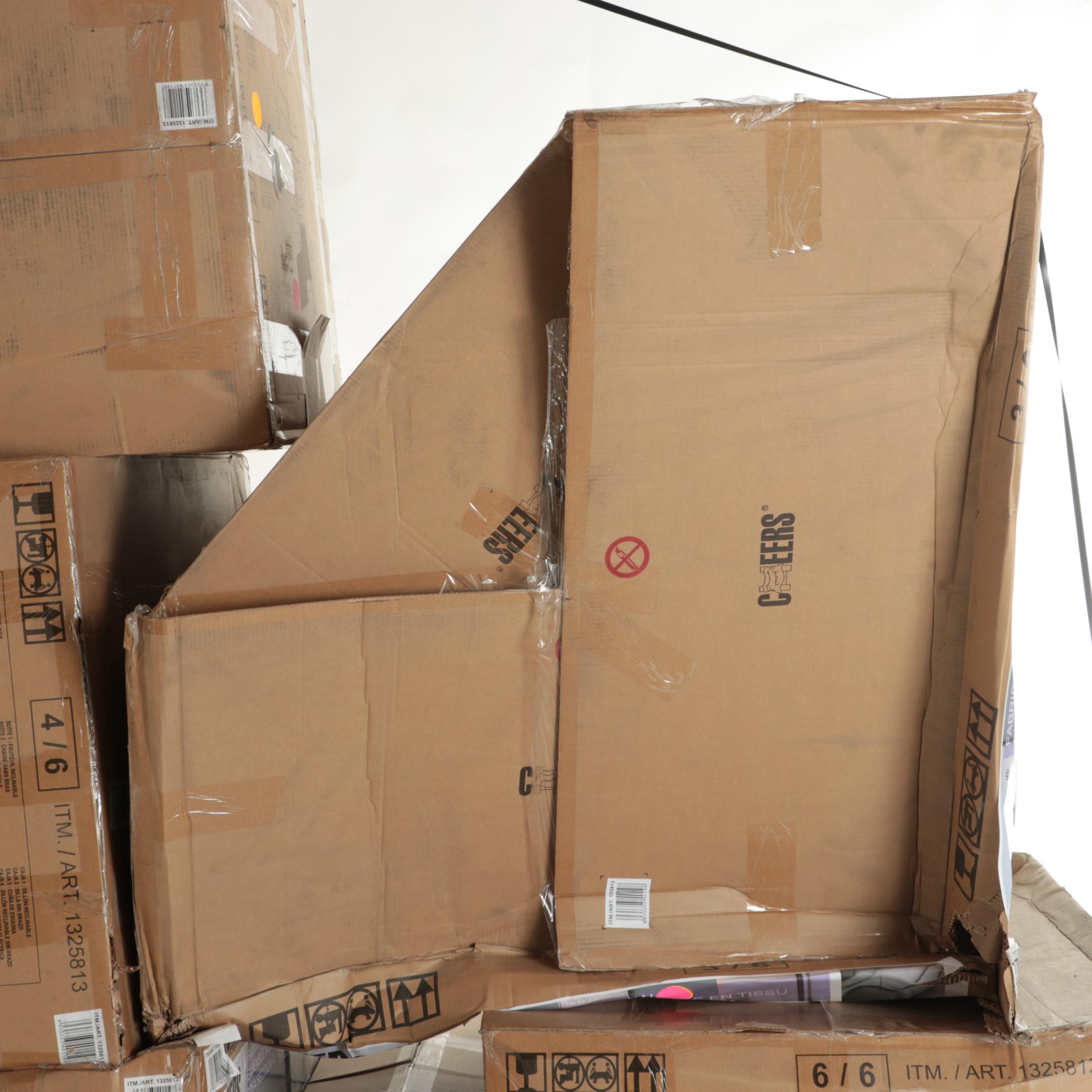 "Redding" Six-Piece Fabric Power Reclining Sectional with Power Headrest