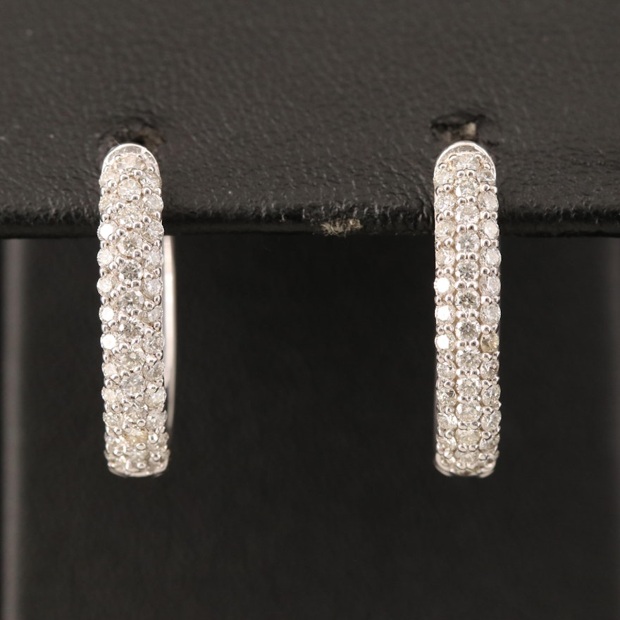 EFFY 14K WHITE GOLD DIAMOND EARRINGS