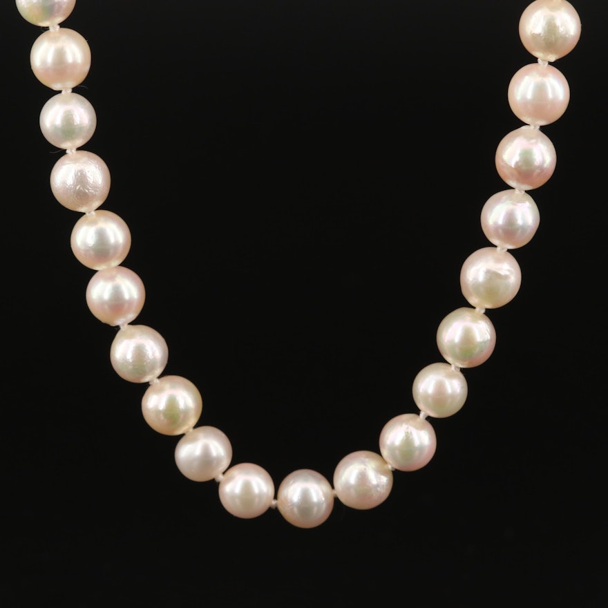Pearl Strand Necklace with 14K Clasp