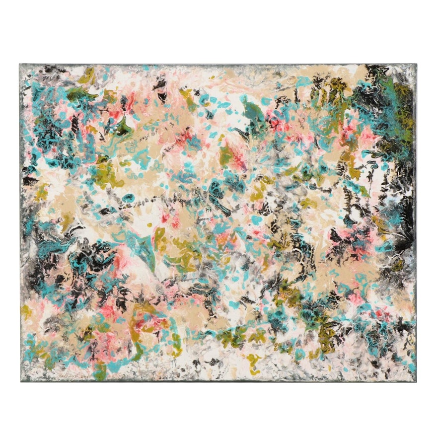 Farnoosh Lanjani Abstract Expressionist Mixed Media Painting, 2021