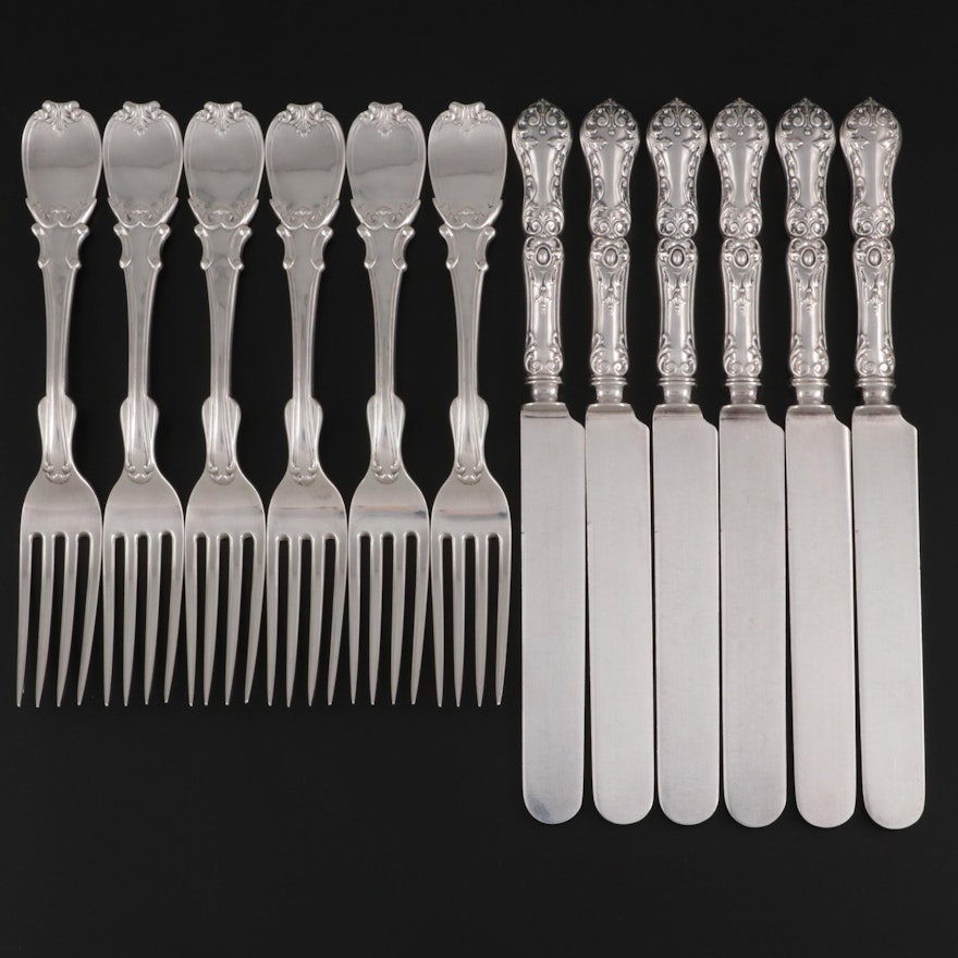 A. F. Towle & Son 900 Silver Knives with R & W Wilson Silver Forks