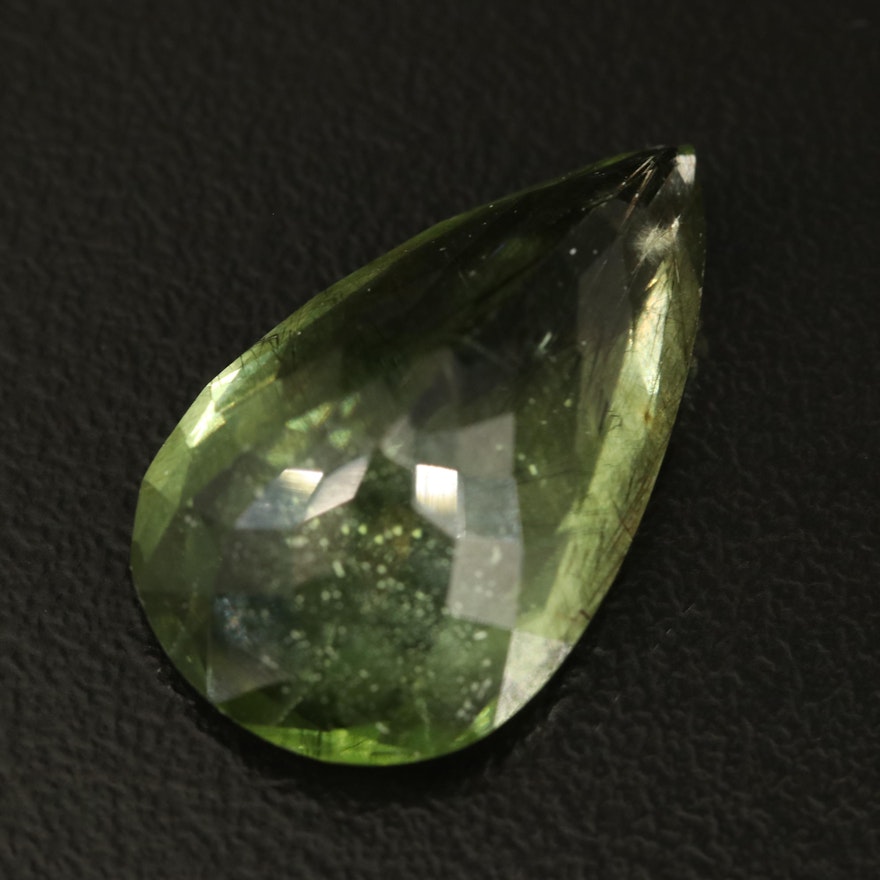 Loose 11.76 CT Pear Faceted Peridot