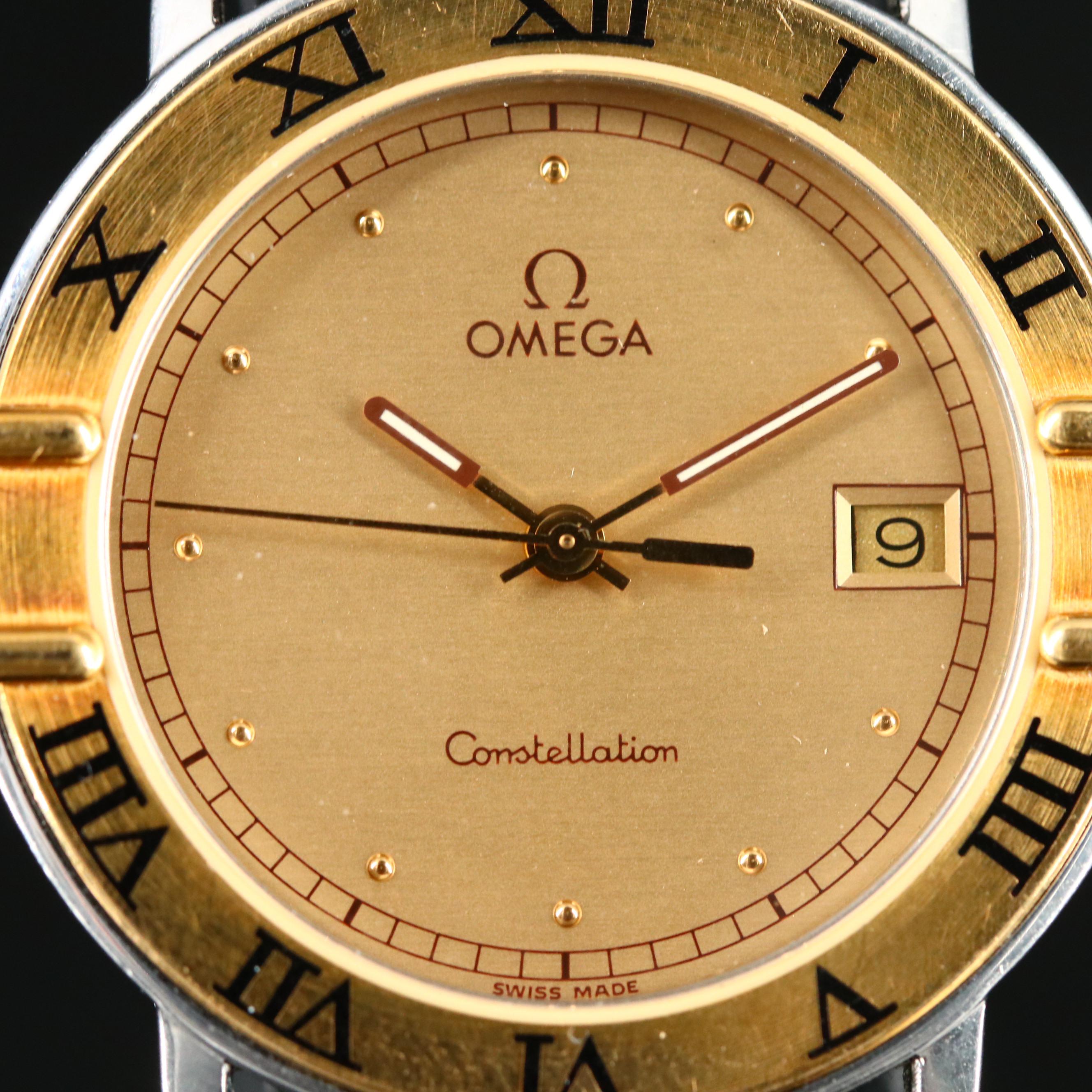 1989 Omega Constellation 18K Gold and Stainless Steel Quartz Watch