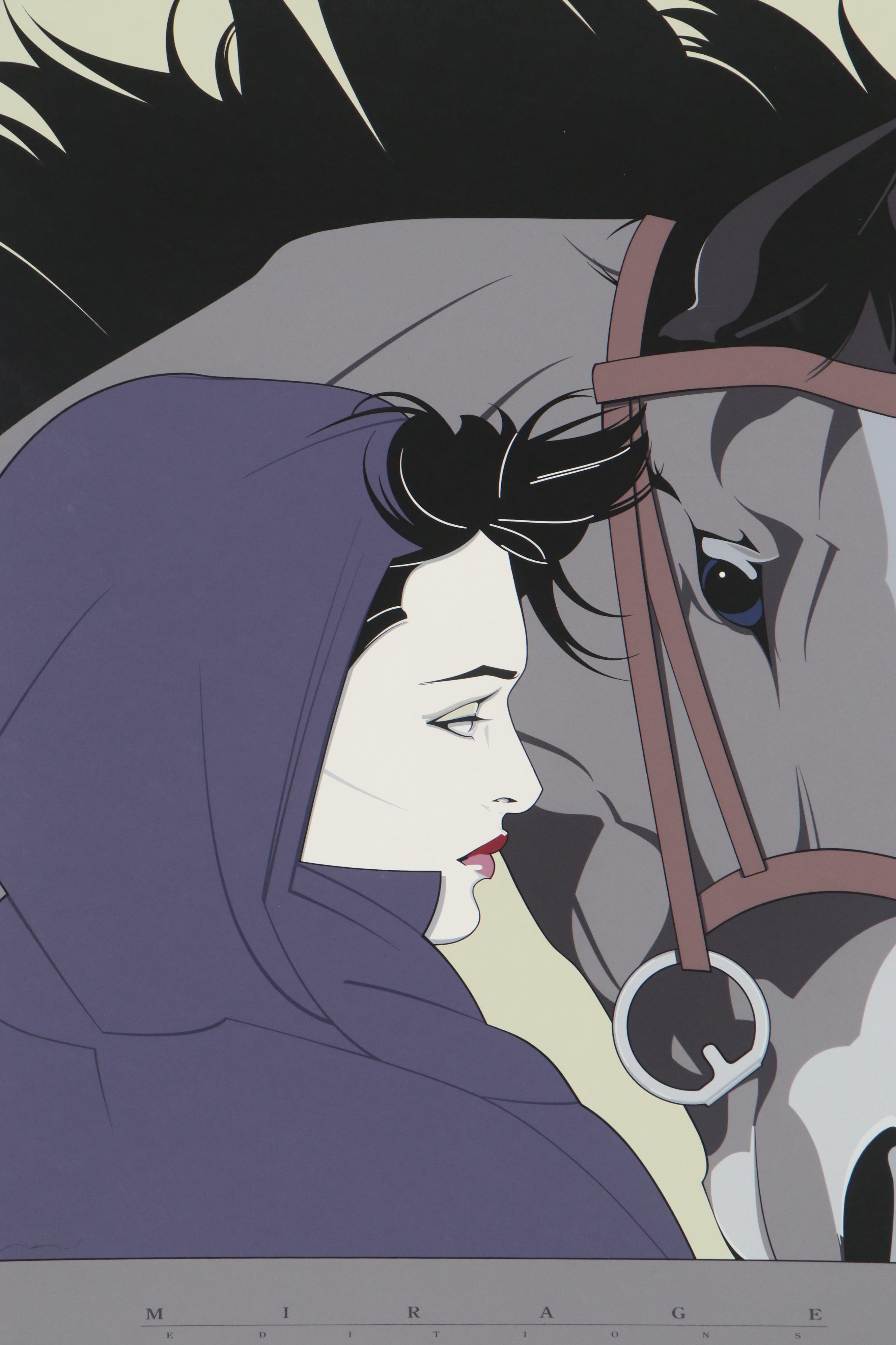 Mirage Editions Serigraph After Patrick Nagel "Woman with Horse"