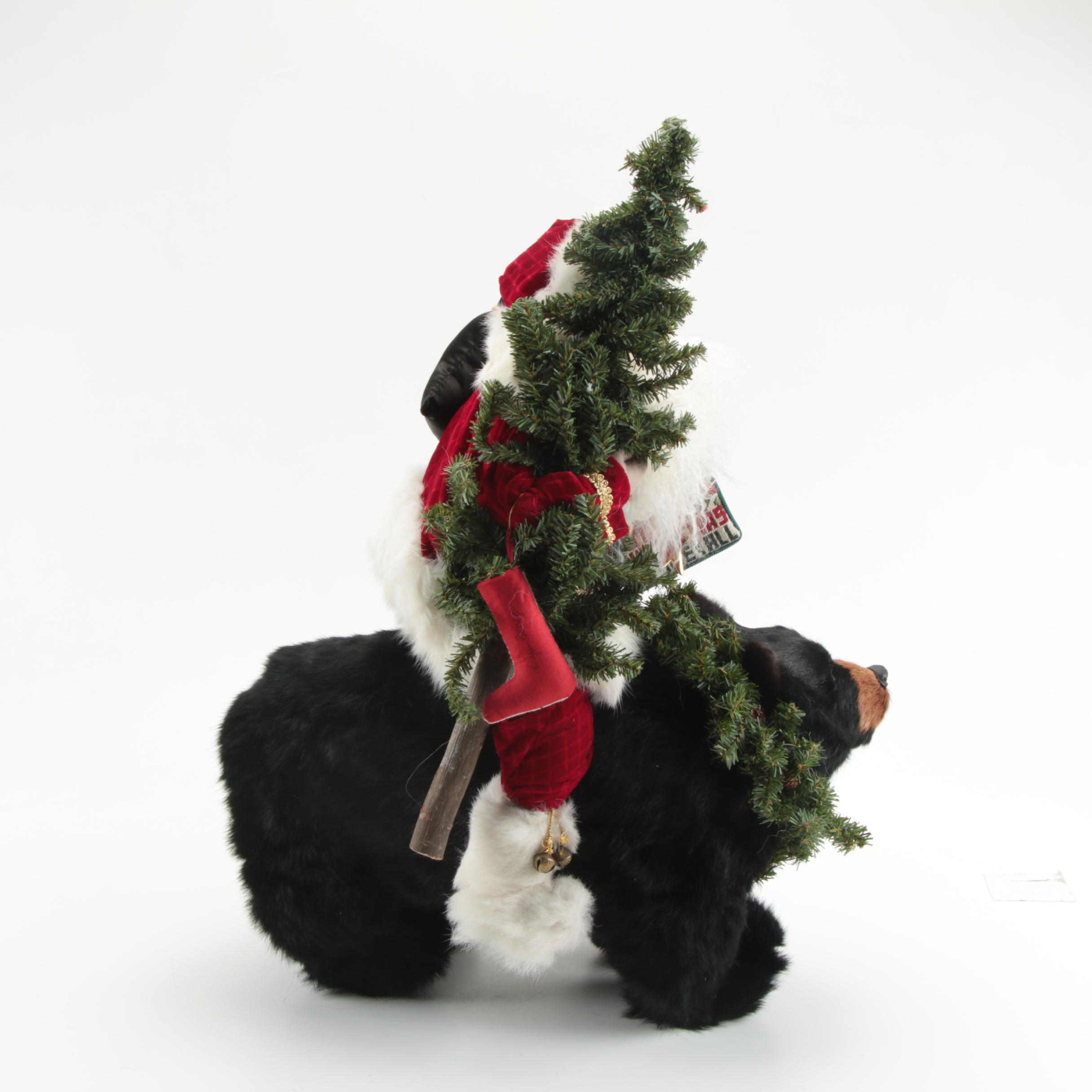 Lynn Haney Collection "Christmas Express" Santa and Bear Figurine, 1999