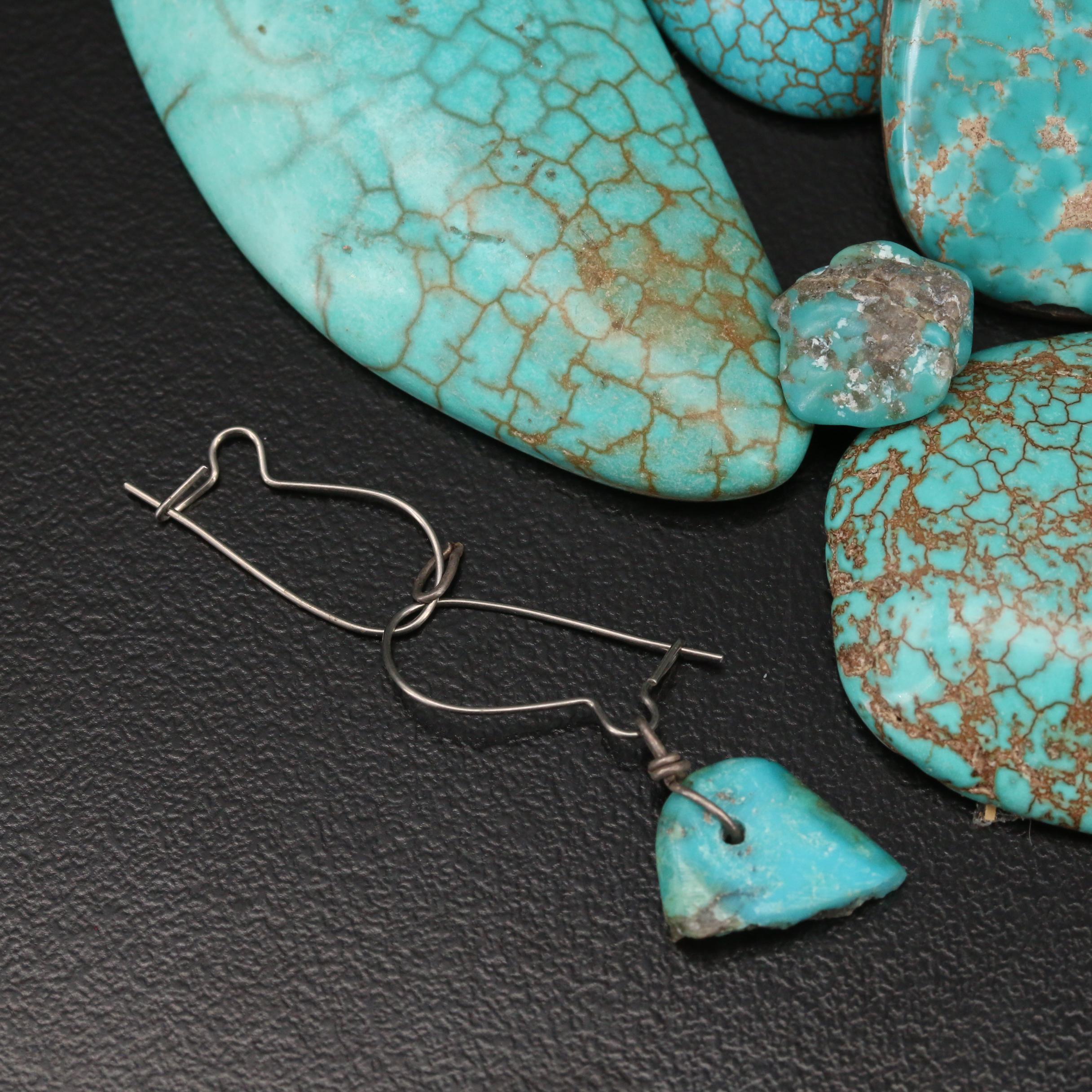 Loose Tumbled Rough and Mixed Turquoise and Magnesite Cabochons