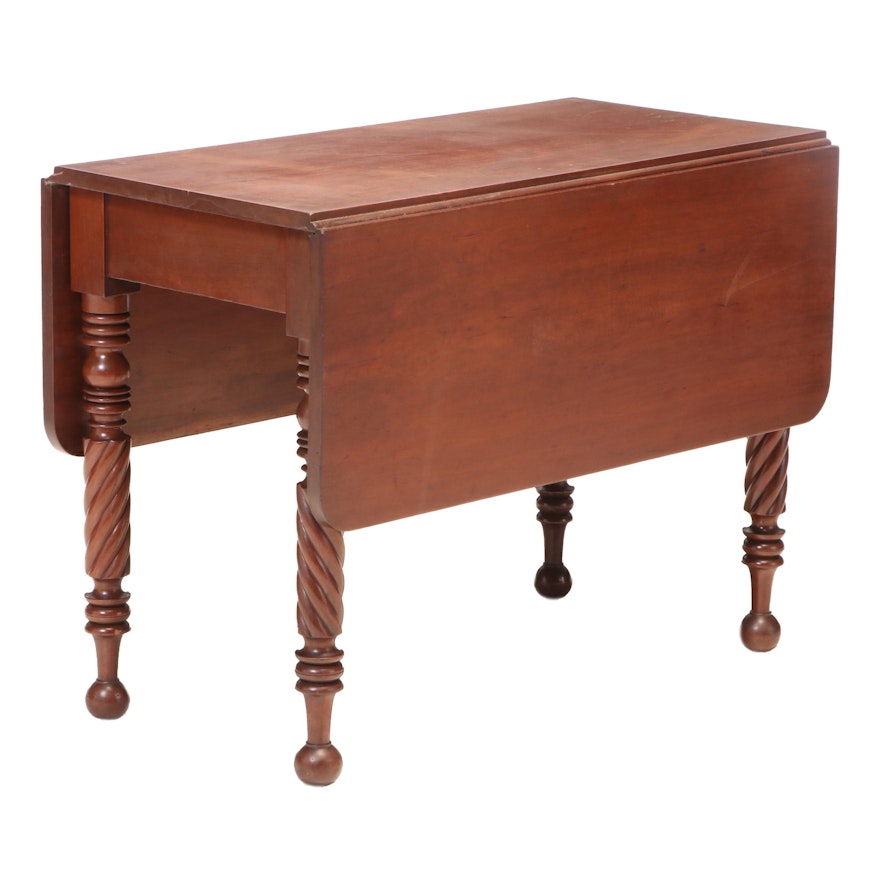 American Classical Cherrywood Drop-Leaf Table, Second Quarter 19th Century