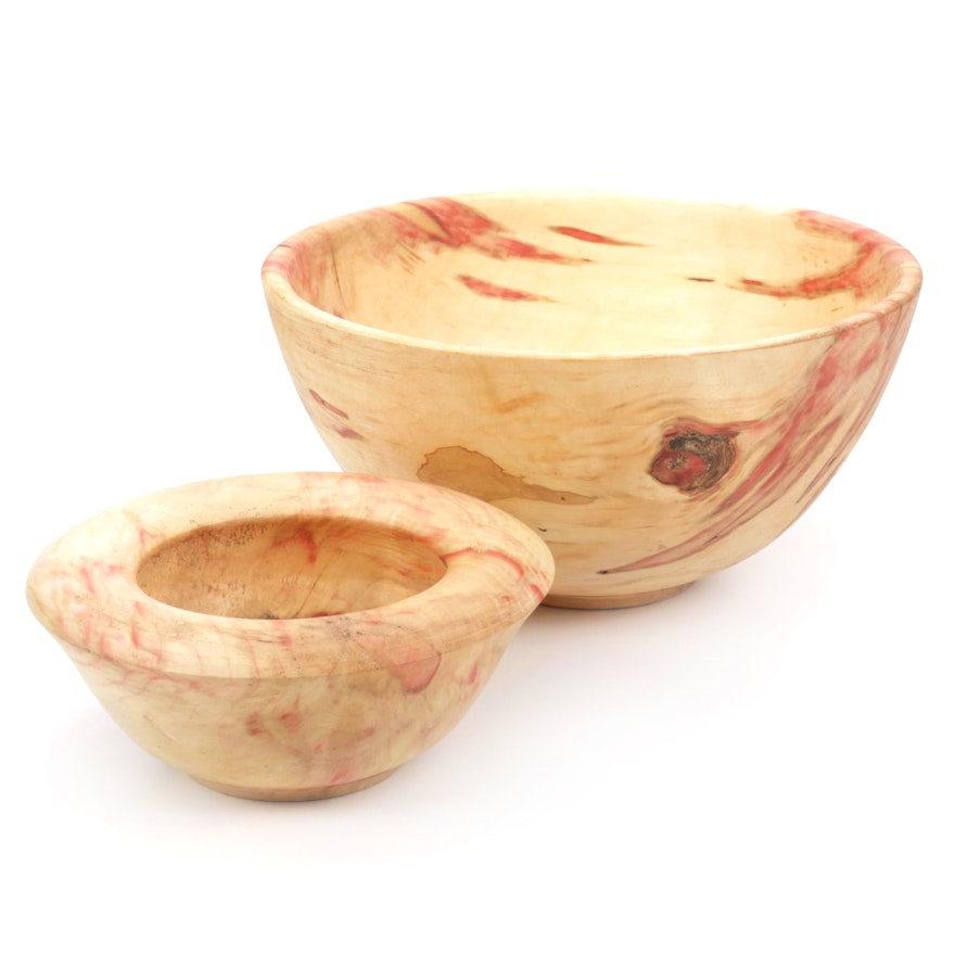 Jim Eliopulos Turned Box Elder Wood Bowls