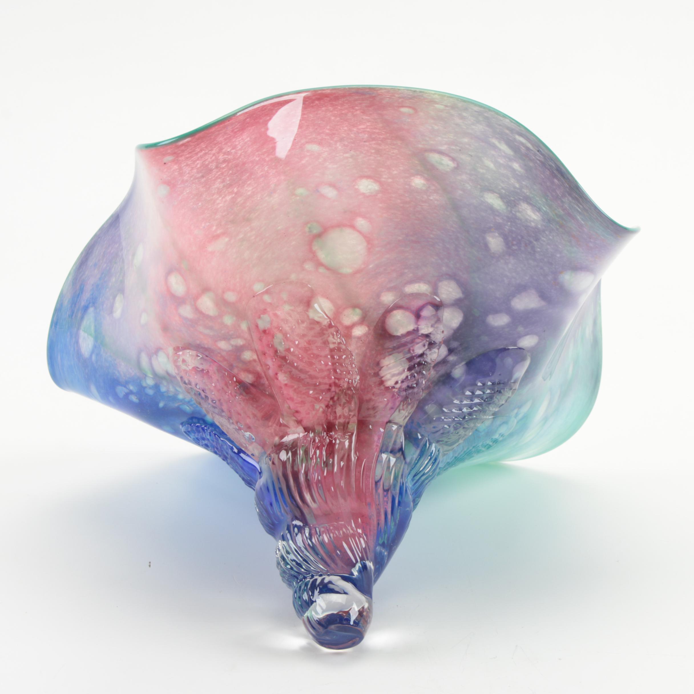 Chihuly Style Art Glass Flower Sculpture