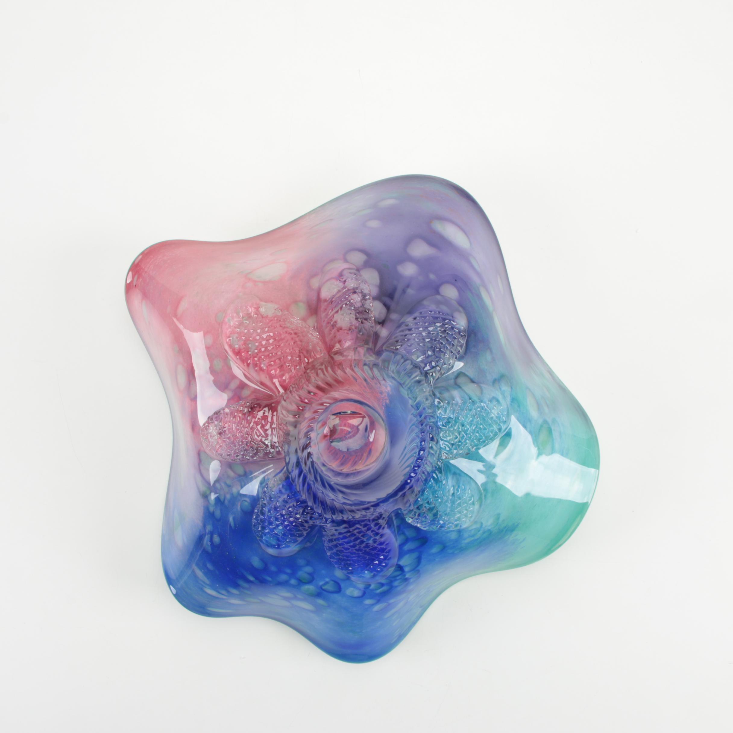 Chihuly Style Art Glass Flower Sculpture