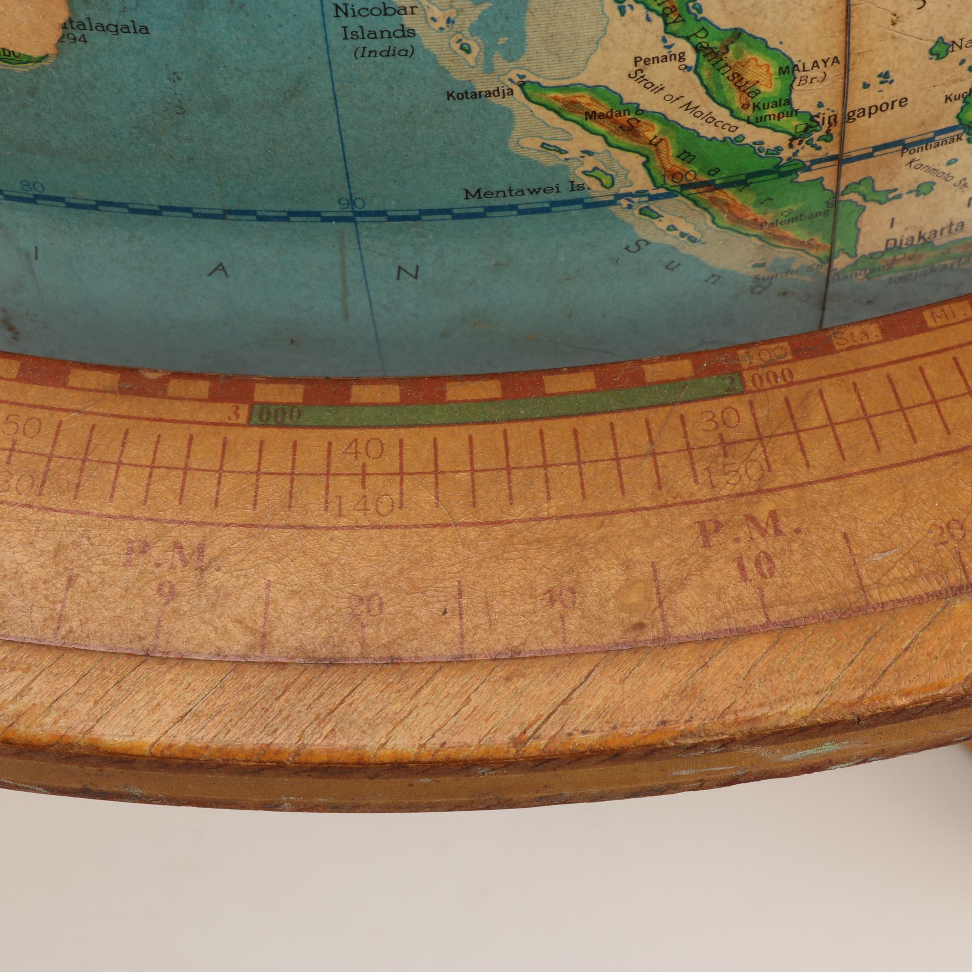 Cartocraft Physical-Political 16" Globe, Mid 20th Century