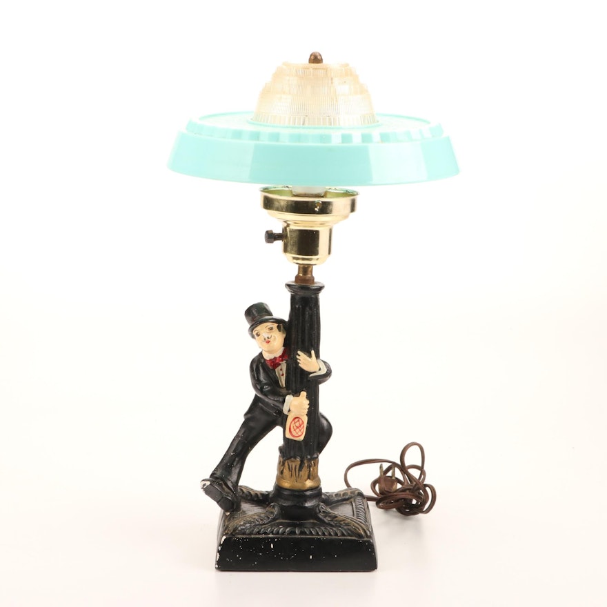Charlie Chaplin Lamp Post Chalkware Novelty Lamp