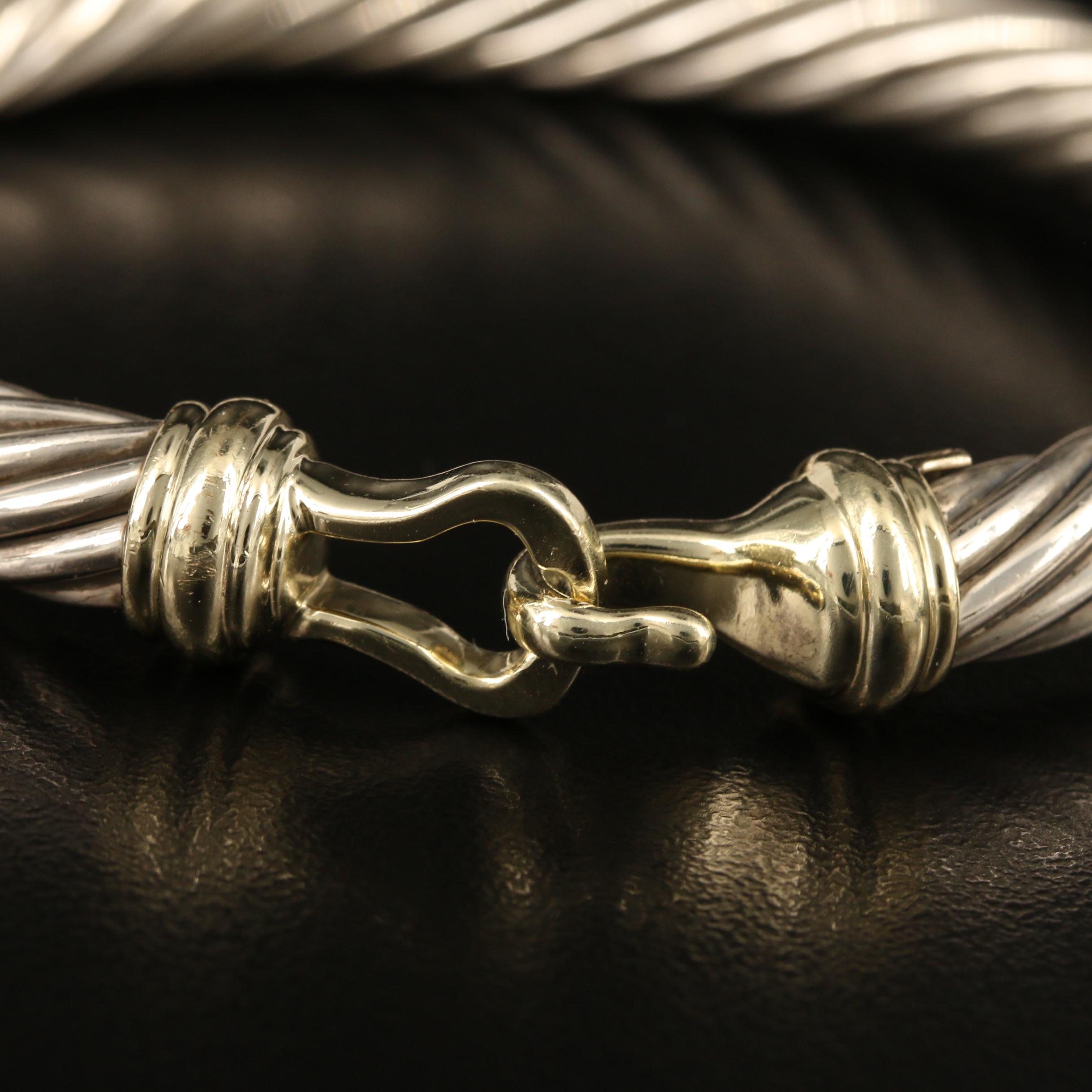 David Yurman "Cable Classics" Sterling Buckle Bracelet with 14K Accent
