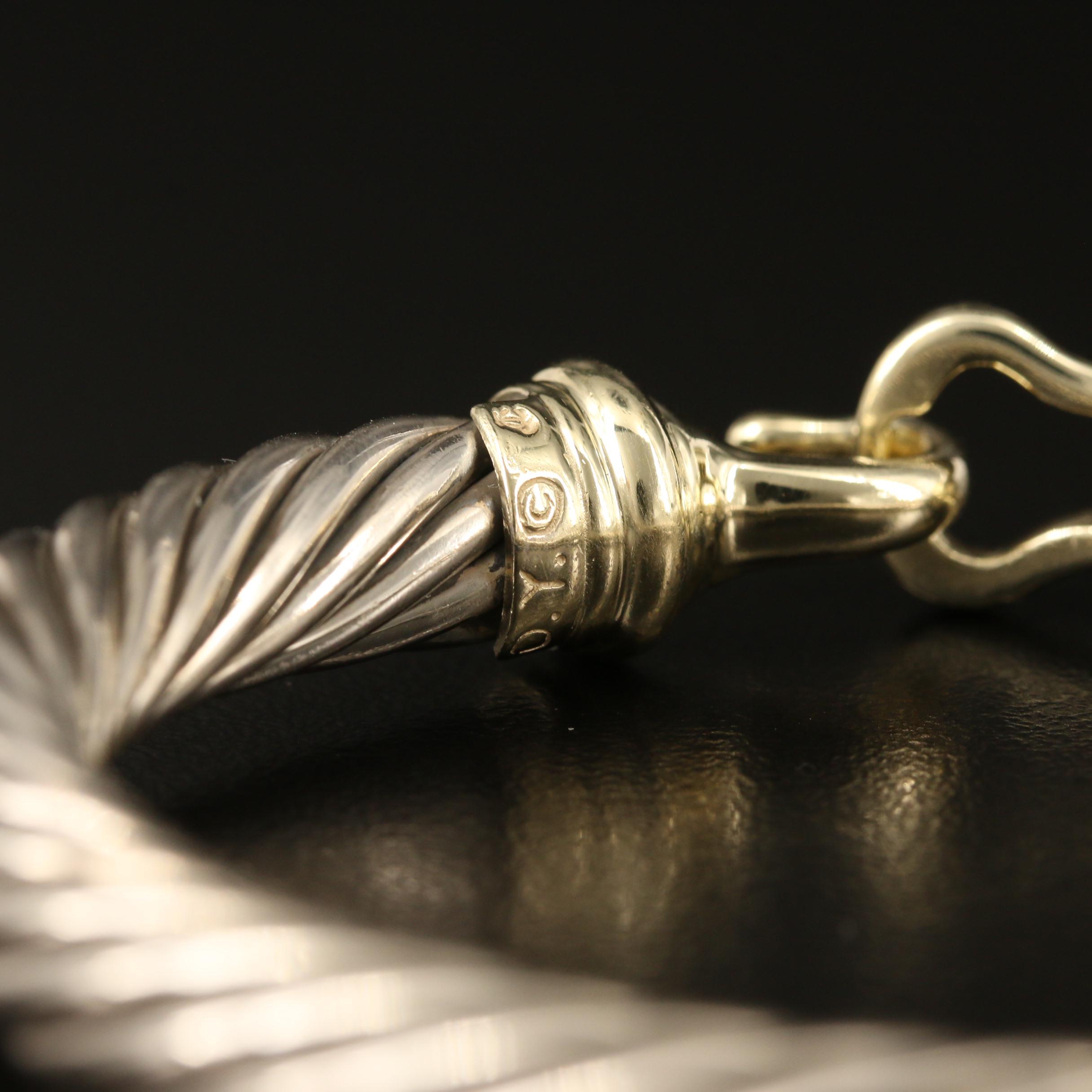 David Yurman "Cable Classics" Sterling Buckle Bracelet with 14K Accent