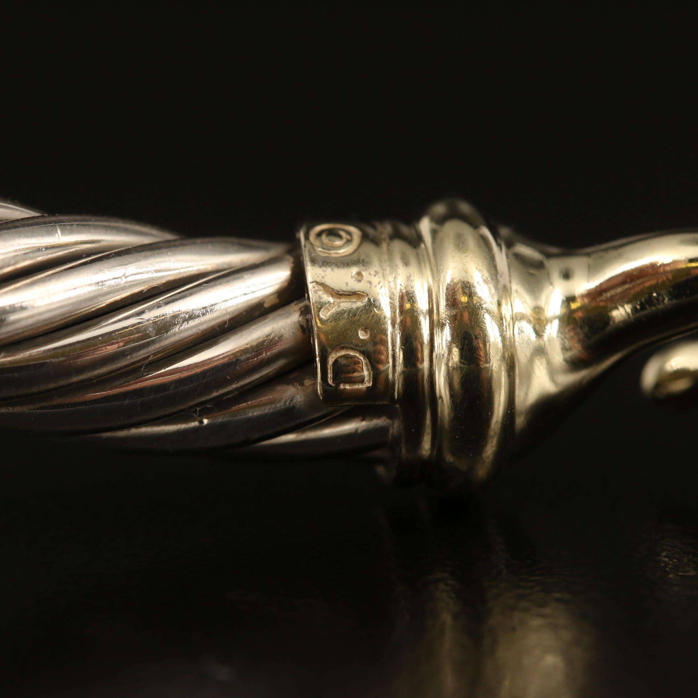 David Yurman "Cable Classics" Sterling Buckle Bracelet with 14K Accent