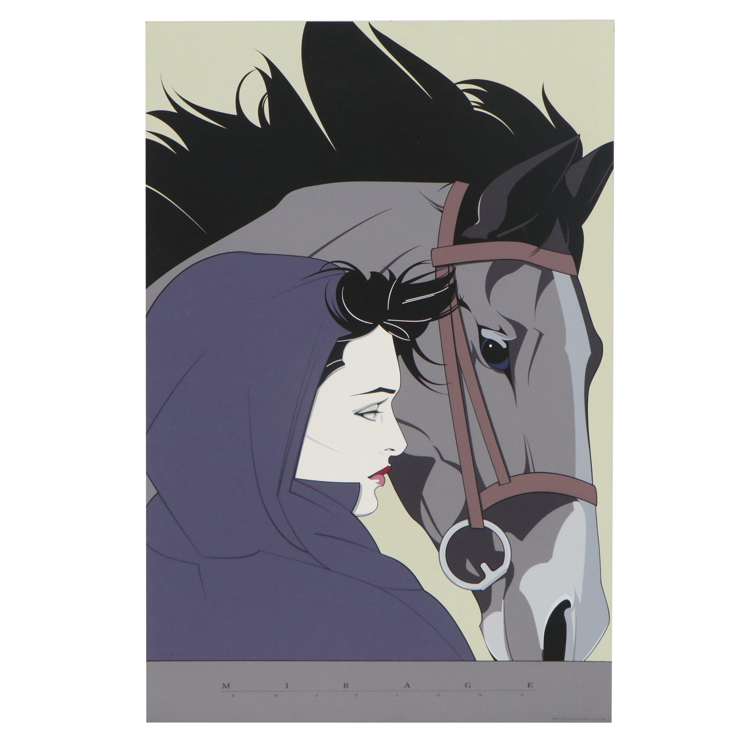 Mirage Editions Serigraph After Patrick Nagel "Woman with Horse"