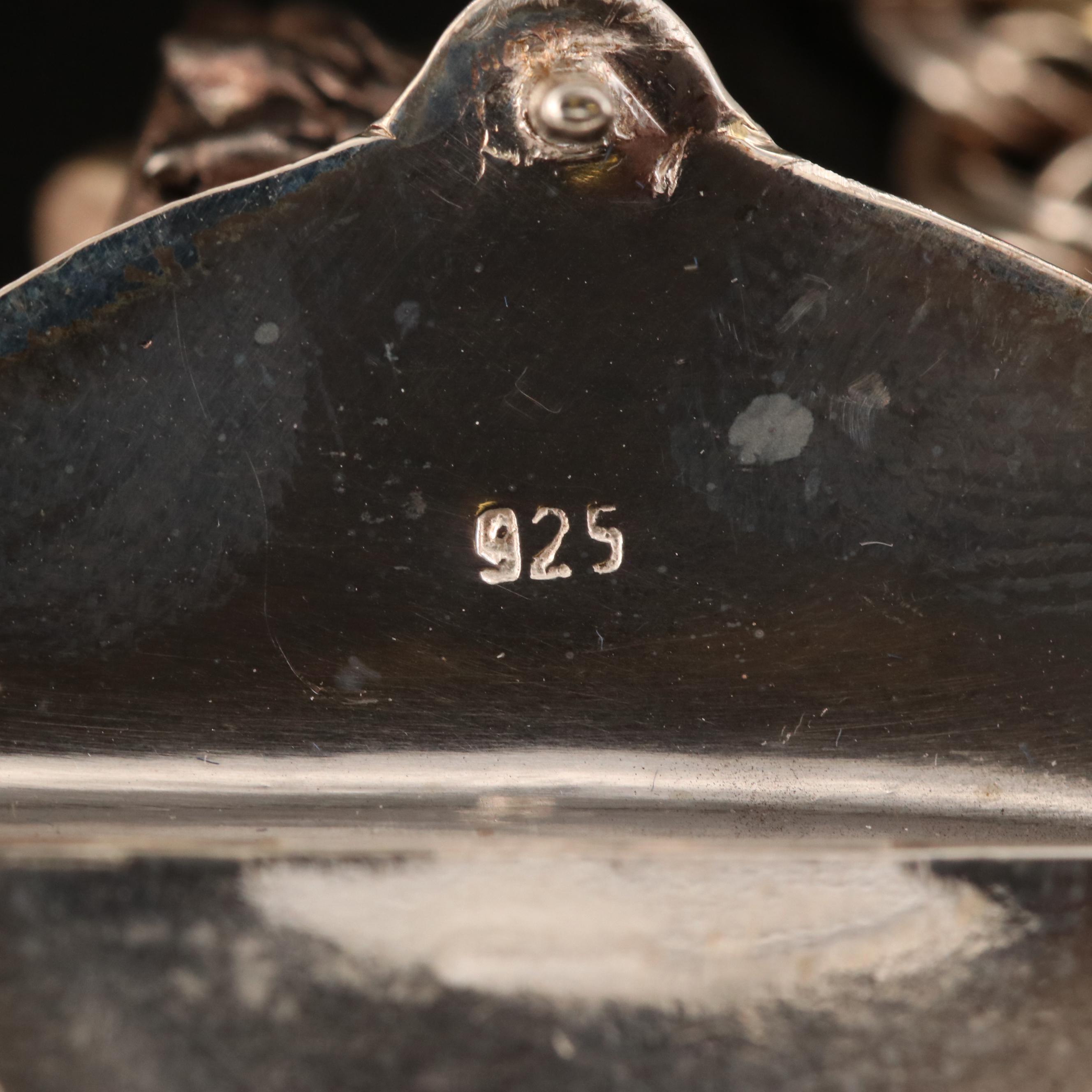 Sterling Silver Charm Bracelet Including Rhinestones and Enamel
