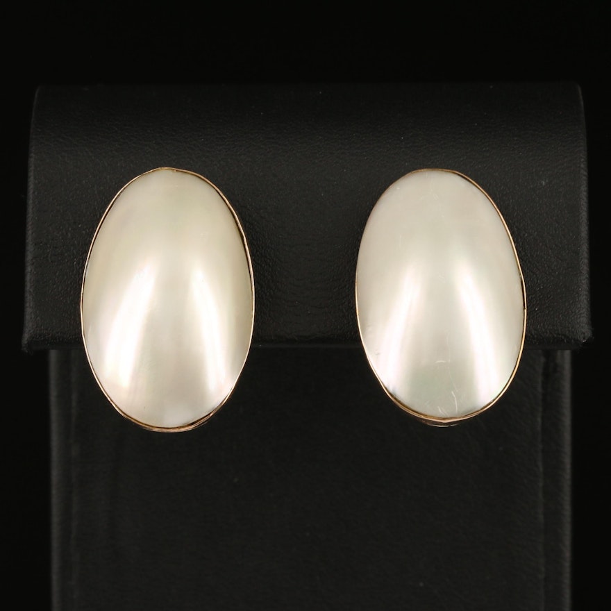 14K Mabé Pearl Earrings