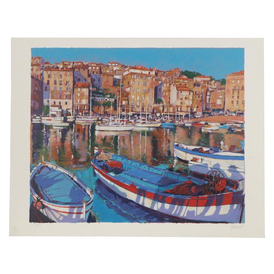 Aldo Luongo Serigraph "European Port"