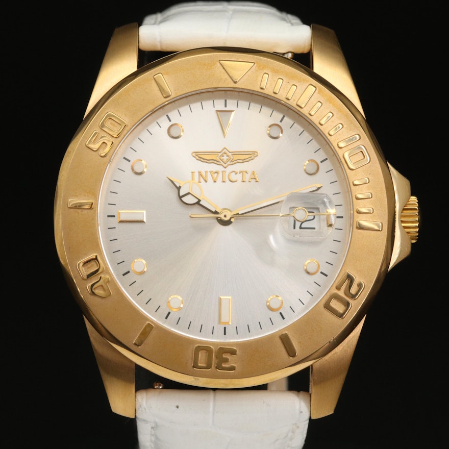 Invicta Pro Diver Gold Tone Stainless Steel Quartz Wristwatch