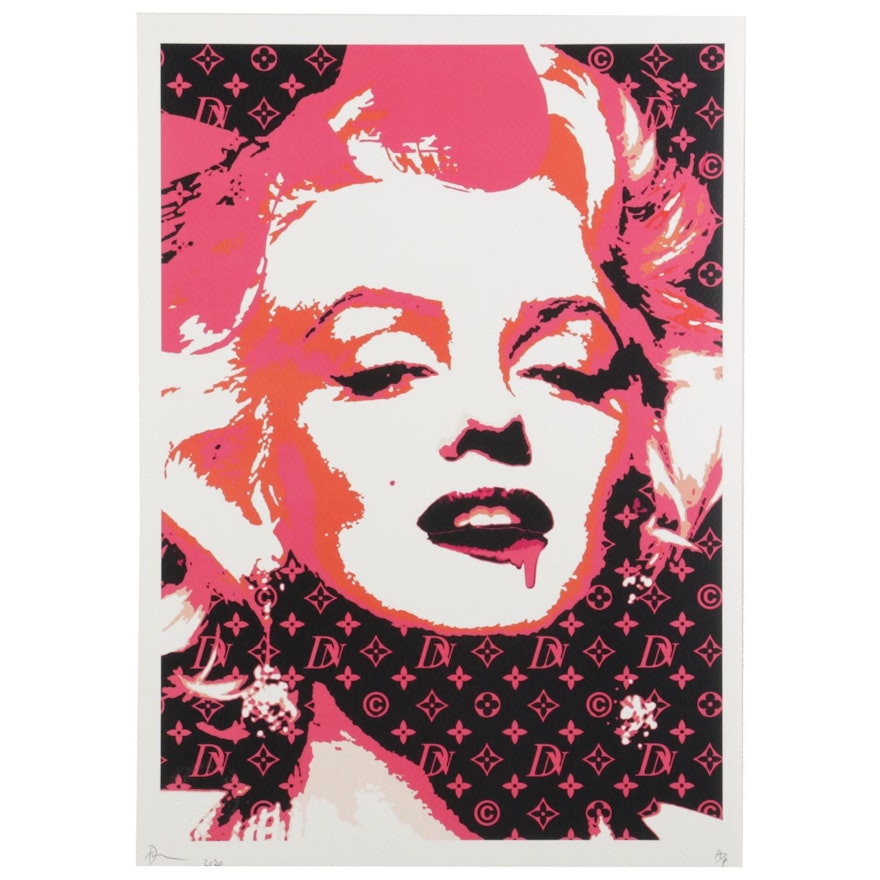 Death NYC Pop Art Graphic Print "Monro Glow Pink," 2020