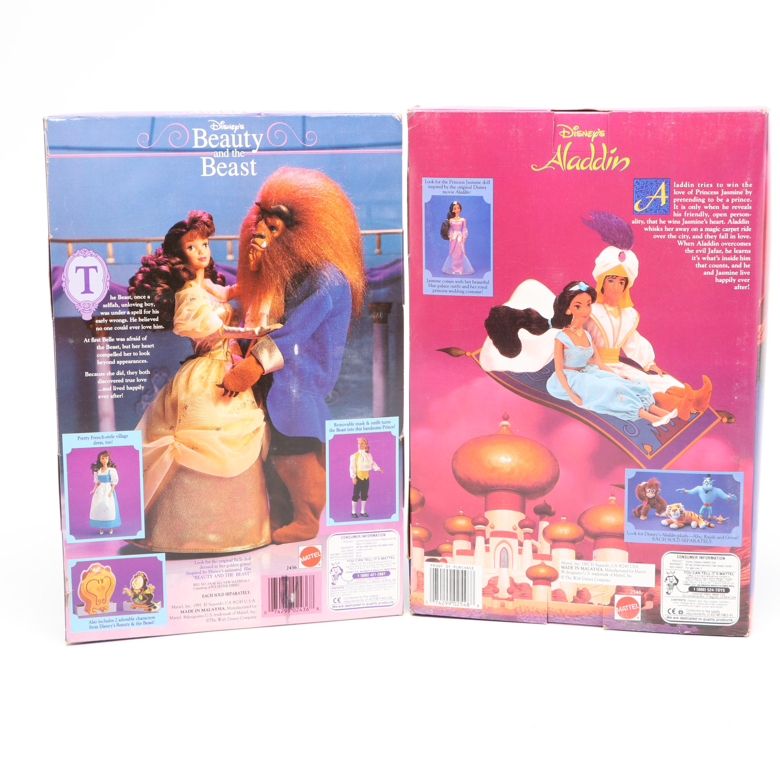 Mattel Barbie Dolls Including Disney Beauty and the Beast, Alladin, and More