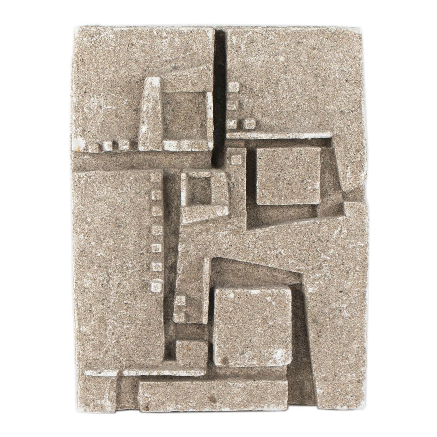 Abstract Concrete Relief Wall Sculpture