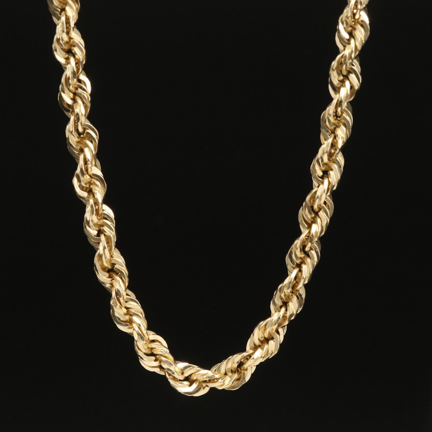 10K French Rope Chain Necklace