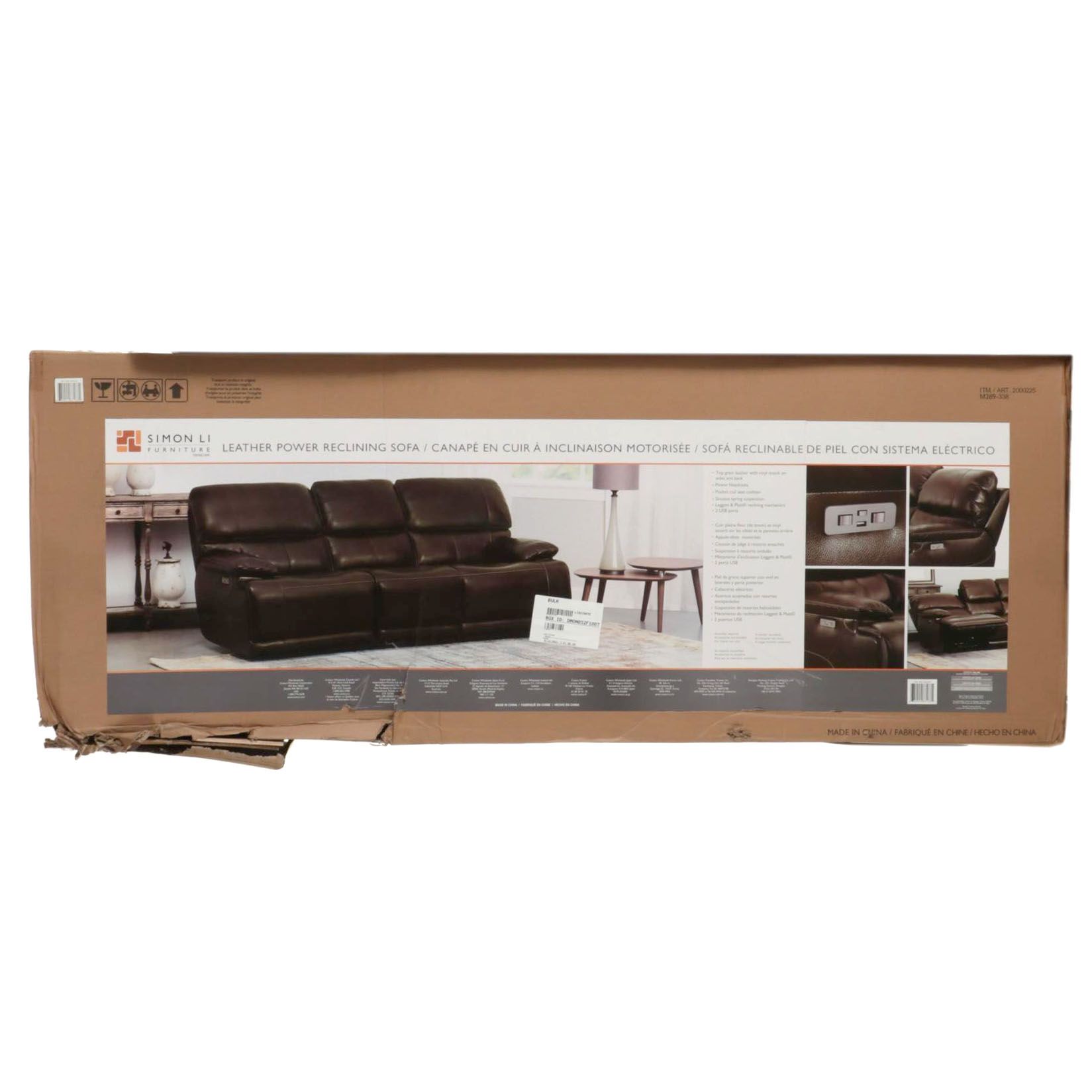 Simon Lee Furniture Aleena Leather Power Reclining Sofa with Power Headrest