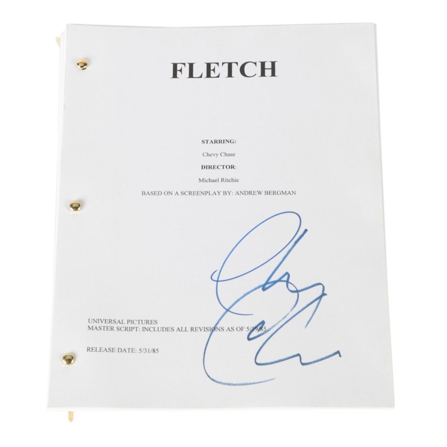 Chevy Chase Signed "Fletch" Movie Script Copy