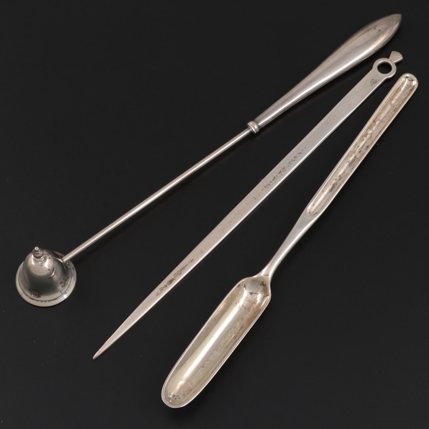 George Gary English Sterling Silver Bone Marrow Scoop with Other Tableware
