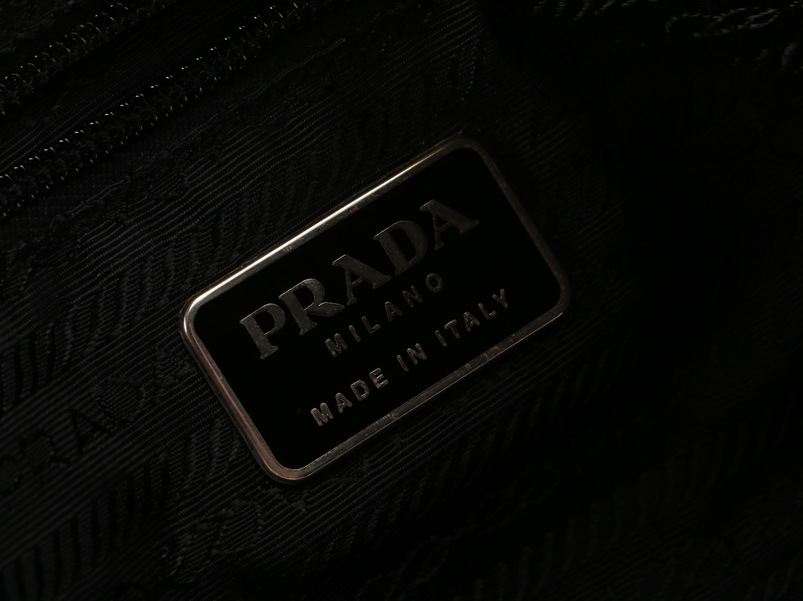 Prada Top Handle Bag in Black Tessuto Nylon with Leather Trim Handles