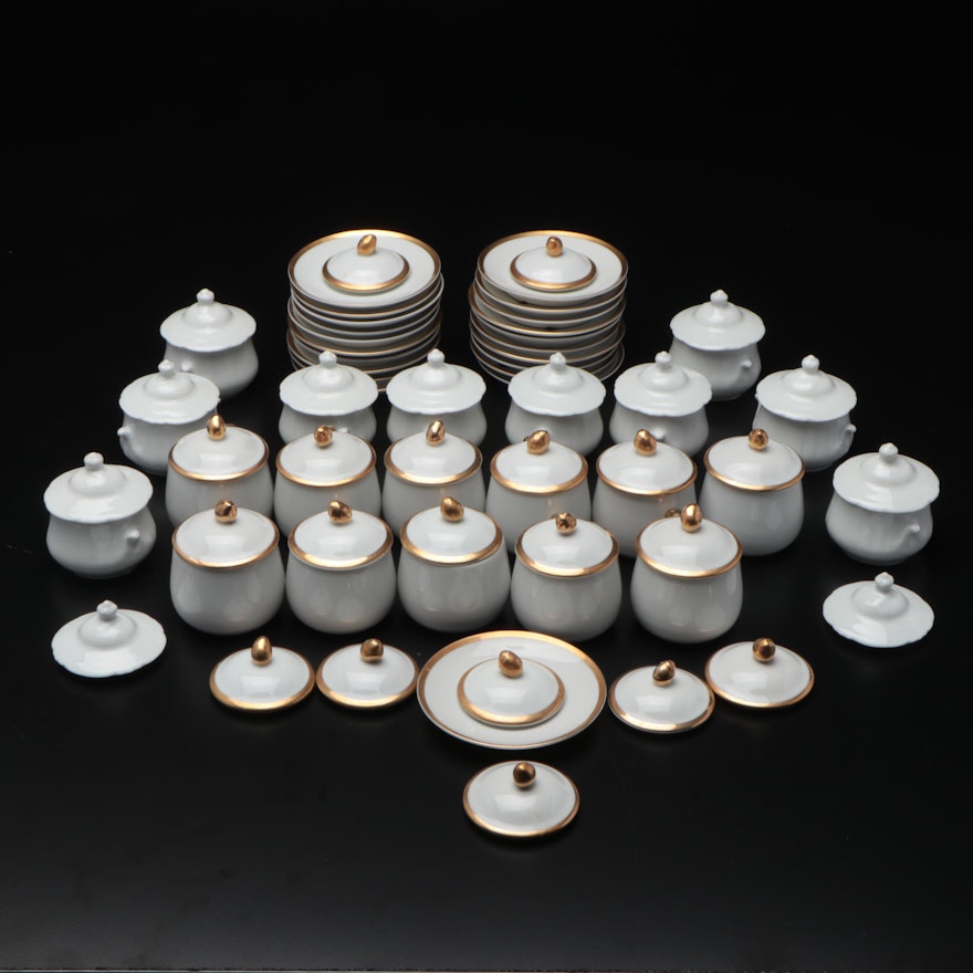 Fitz & Floyd, Nieman Marcus, and Other Porcelain Pots de Crème and Plates