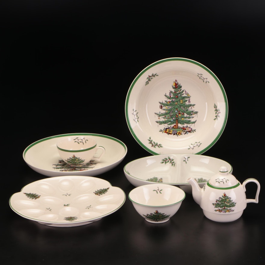 Spode Porcelain "Christmas Tree" Serving Pieces