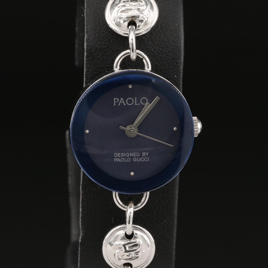 Paola Gucci Chrome Plated Quartz Wristwatch