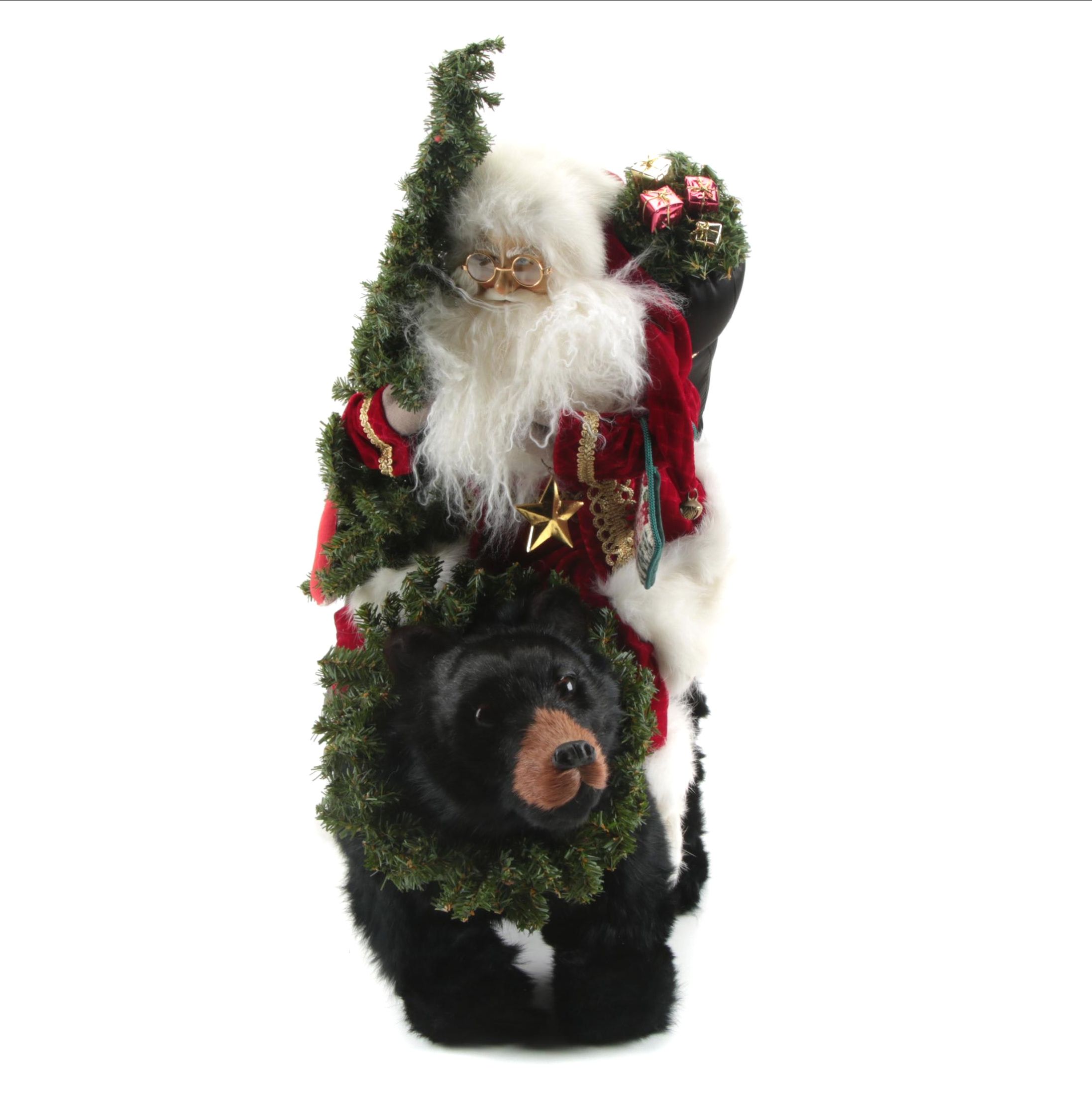 Lynn Haney Collection "Christmas Express" Santa and Bear Figurine, 1999