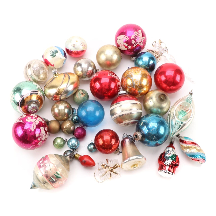 Shiny Brite Glass Ornaments with Reflector Ornament and Other Holiday Ornaments