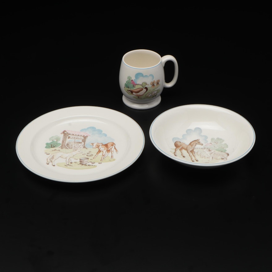 Copeland China "Pets Farm" Child's Dining Set