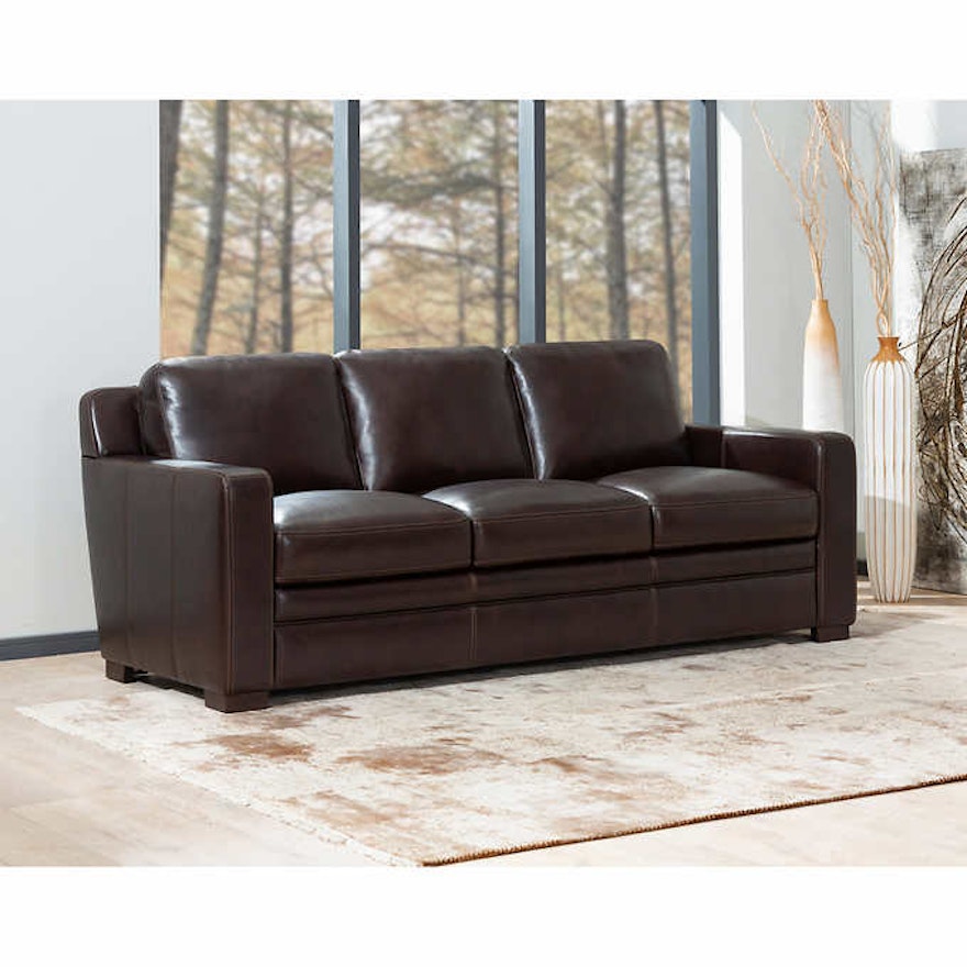Simon Li Furniture "Chanton" Three-Seat Leather Sofa